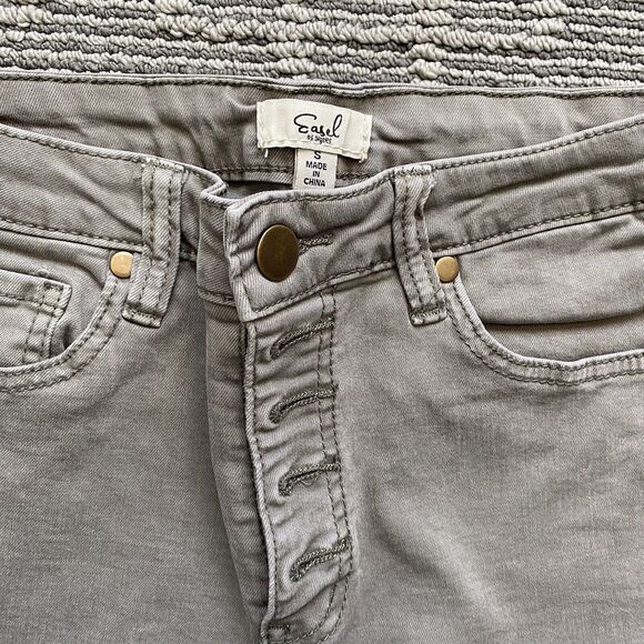 Easel Jeans Denim Distressed Gray Skinny Button Fly Woman's Size S - Picture 4 of 8